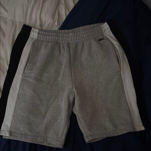 Lacoste Men's Gray and White Athletic Shorts